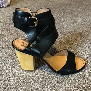 Vince Camuto Signature Ankle Buckle Block Heels